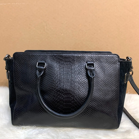 COACH Rare BLAKE CarryAll Black Exotic Python Embossed Leather & Suede F35678 - Picture 13 of 16